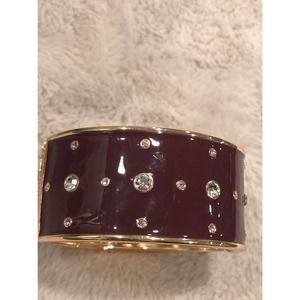 White House Black Market Embellished Enamel Wide Cuff Bracelet